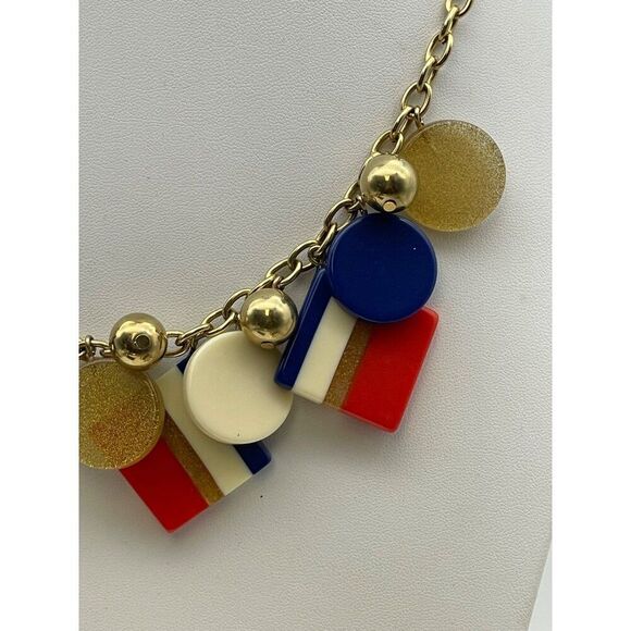 Kate Spade New York Multicolor Geometric Statement Necklace Gold-tone Chain - Picture 2 of 9